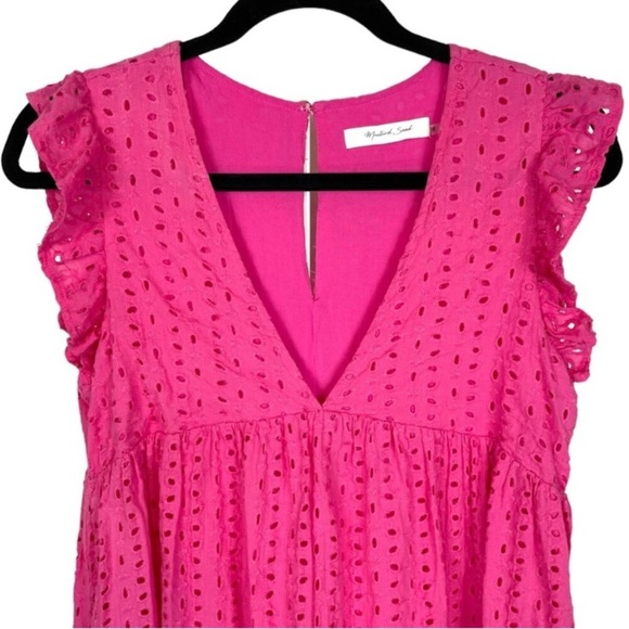 MUSTARD SEED Pink Eyelet Baby Doll Romper, EUC - Picture 7 of 14